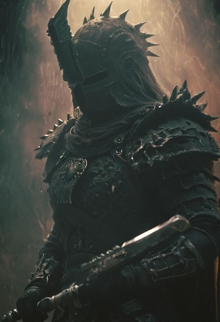 Monochrome, hkelf with 40kchainsword Closeup Portrait By resembling the style from david bowies labyrinth movie, Closeup Portrait By HR Giger, realistic, photorealistic, volumetric lighting, Busty Woman with silver reflecting 40kchainsword with large spikes, cleavage, outworn leather armor, used and old look, vintage, 
with high collar, illuminated from behind, a bold drawing image infront of a mystic colorful translucent abyss background, atmospheric haze, Film grain, cinematic film still, shallow depth of field, highly detailed, high budget, cinemascope, moody, epic, OverallDetail, 2000s vintage RAW photo, photorealistic, candid camera, color graded cinematic, eye catchlights, atmospheric lighting, imperfections, natural, shallow dof