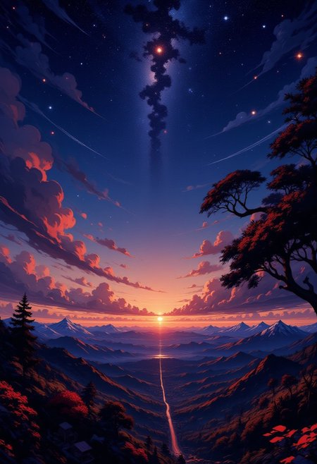 romantic night sky