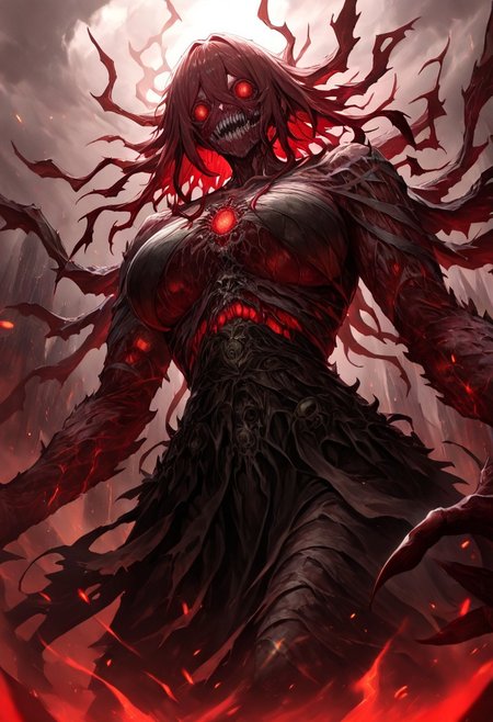 masterpiece, best quality, newest, absurdres, highres, 
TWEV1.0, no humans, monster, edlrich, eldrich abomination, giant,