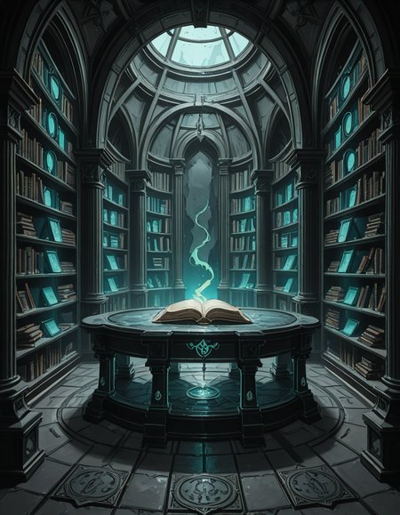 Buried deep within the necromancerâs fortress lies the Library of the Forgotten, an ancient, labyrinthine archive where no living hands have ever turned a page. The immense chamber stretches endlessly into the darkness, its towering bookshelves carved from obsidian and bone, spiraling upwards into unseen heights. The very air hums with an eerie resonance, filled with the whispers of knowledge long abandoned by the mortal world.
The shelves are packed with tomes bound in withered flesh, their covers etched with shifting runes that glow faintly with unholy light. Some books seem to breathe, their spines expanding and contracting like living creatures, while others are locked with chains of rusted iron, sealed by ancient curses too dangerous to be unleashed. Scrolls, brittle with age yet untouched by time, hover in the air, slowly unraveling and reforming, as if reading themselves in a silent, endless cycle.
At the heart of the library stands a massive circular desk, hewn from black stone and inlaid with veins of glowing green energy. Upon its surface, quills made from skeletal fingers hover above open grimoires, tirelessly transcribing forbidden knowledge in ink that shimmers like liquid shadow. Dust does not settle hereâonly the weight of forgotten secrets, pressing down like an invisible hand upon any who dare enter.
Above, the ceiling is a vast cosmic void, an endless expanse of swirling darkness where distant, malevolent stars flicker in unnatural constellations. Occasionally, something moves between the stars, a shape vast and unknowable, watching the library in silence.
In the farthest reaches of the chamber, towering stone monoliths stand, inscribed with ever-shifting text in a thousand dead languages. Some glow faintly, others pulse like beating hearts, their inscriptions rearranging as if whispering among themselves. The floor between them is covered in intricate ritual circles, their markings pulsating with a faint, necrotic glow, hinting at the presence of knowledge too terrible to be contained within mere books.
No footsteps ever disturb the silence, no voices break the eternal stillnessâonly the endless rustling of pages turning on their own, the quiet scraping of phantom quills, and the occasional, distant sound of something shifting among the shelves.
This is not a place of learning.
It is a tomb of knowledge, a repository of secrets too dangerous to be spoken, where books are not just readâthey watch, listen, and remember.
Style & Mood :
- Dark fantasy, gothic horror, necromantic aesthetics
- Cinematic, highly detailed, eerie lighting
- Infernal atmosphere, filled with shadows, glowing runes, and whispering books
- Inspired by the works of ZdzisÅaw BeksiÅski, H.R. Giger, and dark medieval occultism 
<lora:SDXLFaeTastic2400:0.4> <lora:extremely_detailed:0.4> extremely detailed,necromancer l1br4ry, <lora:necromancer_l1br4ry-i:1>, Masterpiece,best quality,hi res,8k,hi res,8k,award winning,(sharp focus, intricate, highly detailed),