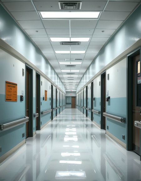 A long, sterile hospital corridor with bright white walls and a polished, reflective floor. The fluorescent ceiling lights cast a cold, clinical glow, emphasizing the cleanliness of the space. The hallway is lined with closed patient rooms, each marked with a small number plate. Stainless steel handrails run along the walls, and a few medical carts are neatly parked near the side. The corridor appears empty, creating a sense of stillness and anticipation. At the far end, a set of double doors with small glass windows leads to another section of the hospital. The atmosphere is quiet, professional, and highly sanitized, evoking a sense of order and precision.
<lora:SDXLFaeTastic2400:0.4> <lora:extremely_detailed:0.4> extremely detailed, <lora:sterile_hospital_c0rr1d0r:1>,sterile hospital c0rr1d0r, Masterpiece,best quality,hi res,8k,hi res,8k,award winning,(sharp focus, intricate, highly detailed),