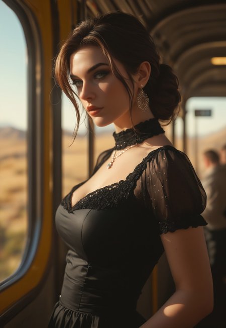 safe_pos, analog style, train 1930, landscape, conceptual art portrait in 8k resolution by Greg Rutkowski, Artgerm, WLOP, Alphonse Mucha hyperdetailed and complex dynamic lighting Trendy splash art on triadic colors from Artstation Unreal Engine 5 volumetric lighting, gothic clothing
 (Bright colors, rich bright light:1,4)
 <lora:add-detail-xl:1>
 <lora:Dynamic Poses:1>
(((full-clothed))), 
BREAK 
score_9, score_8_up, score_7_up, score_6_up, source_cartoon, rating_explicit, Expressiveh, (((((upper body))))), dynamic pose