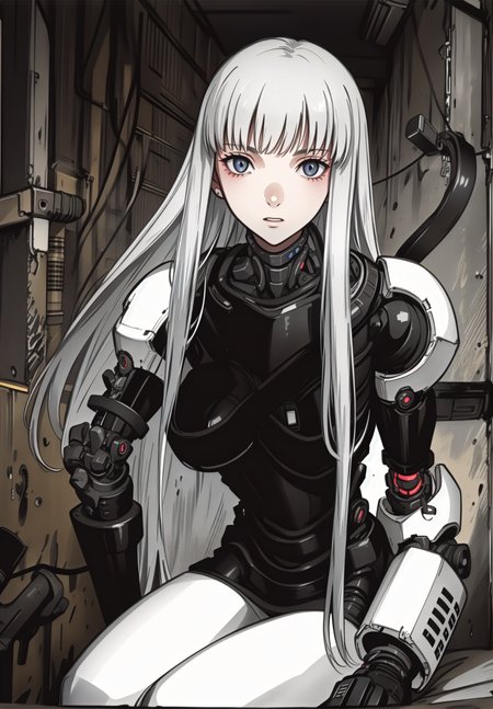 best quality,(beautiful detailed face:1.0), (detailed deep eyes),,<lora:ST anime:0.3>,, <lora:add detail:-0.2><lora:GoodHands-vanilla:1>
,1girl, style, 
, detailed_background,vast, gigantic, decrepit scenery, covered in large tubes and cables, dim light, giant-gross-organic,Expressionless
,weapon,cyborg girl, cords,large breasts, (safeguard),long hair, bangs, highleg,liquid,Corruption,doll, machine,oil,sitting, black_body,
,,<lora:ST inikmixV5:0.4><lora:ST_hipev3:0.3> <lora:blame5:0.6>  <lora:Haze:0.5> <lora:ST jrpgv2:0.3>