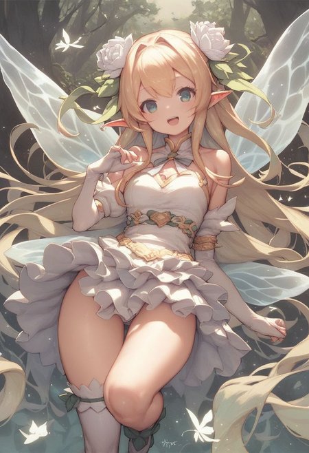 score_10, score_9, score_8_up, cute fairy girl with translucent wings, source_anime, kawai