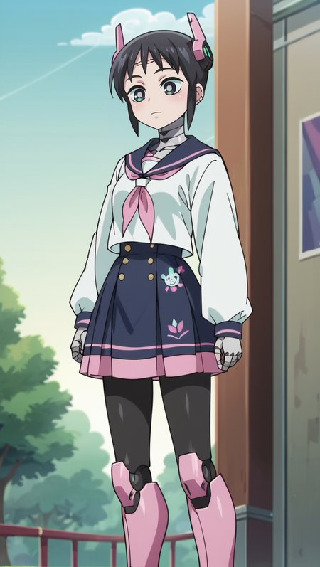 Mina, android, robot girl, anime screencap, score_8_up, score_7_up, score_6_up, serafuku,  <lora:Boku_no_Tsuma_wa_Kanjou_ga_Nai-Mina-PDXL:0.8>