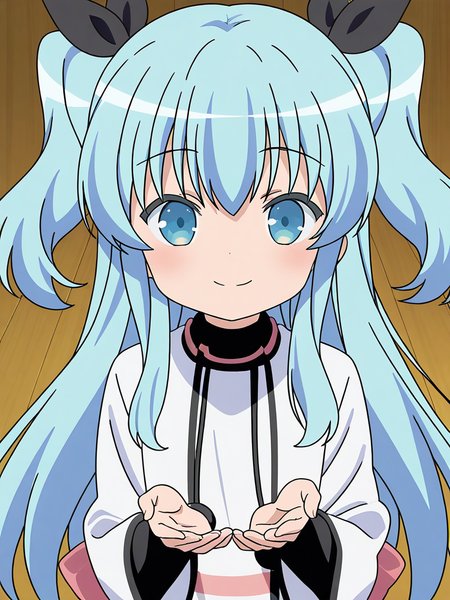 general,highres, ultra-detailed,very aesthetic,best quality ,best hands,  BREAK,  <lora:Noel_IS:1>
 sora no method, Noel, 1girl,solo, long hair, blue hair, two side up, blue eyes, hair ribbon, black ribbon,bangs, 2020s (style), anime coloring,