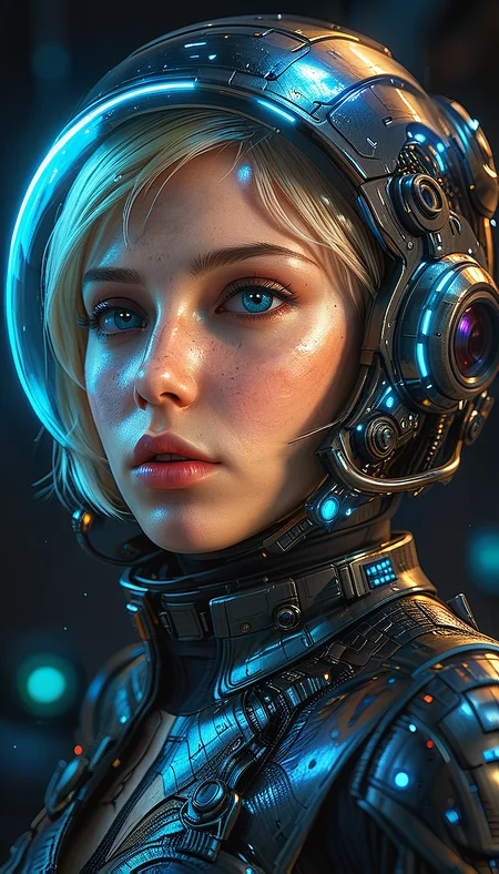 (in ARTIST style:1.4), (masterpiece:1.7), 
Close-up gorgeous blonde 1girl face, solo, Imagine a painting of 2B from "Nier: Automata," but she's wearing a space helmet, glowing blue neon,
dark makeup, and is inside a spaceship. 
(masterpiece:1.8), (highest detailed:1.8), (angle:1.8), perfectly lighted, (contrast), (saturated), (((sharp focus))),
(hyperdetailed:1.3), (intricate details:1.2), (Refined details:1.3), (best quality:1.5), highly detailed textures, vibrant colors,
(ultra sharp focus:1.8), (detailed skin:1.8), (detailed :1.8), (thin lines:1.8), (best quality:1.8),
<lora:Apparatus_-_Traction_City_Walkers_Vehicles:0.8>, <lora:add-detail-xl:2> (ultra sharp focus:1.8), (detailed skin:1.8), (thin lines:1.8), (best quality:1.8), <lora:glowneon_xl_v1:0.8>