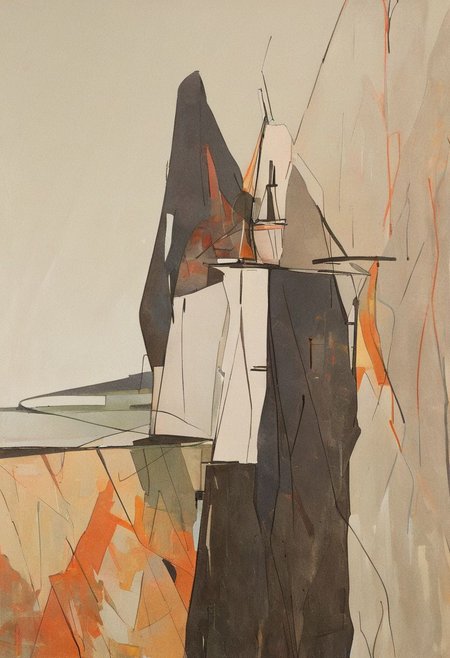 (Silhouette of a house on the cliff beside coast, flat painting background:1.5),
(abstract painting, impressionism, watercolor, oil painting brushstrokes, oil painting texture:1.3),
(brutalist architecture, BRIGHT green AND DARK BROWN color palette, curve LINE, circle, ellipse, core), AK, abstract, deconstruction, geometry, geometric composition,paint painting,harmonious colors, black frame,rectangle, tilt, flat painting, framex, horizontal, Constructivism, Fauvism,