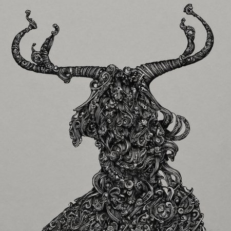 PStyl3, the horns on my head they're from goddesses <lora:Maximalist_Drawing_BW:0.95>