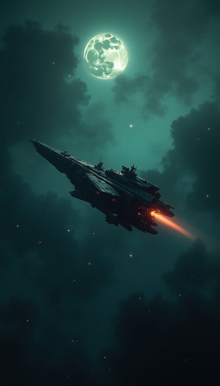 a haunted spaceship adrift in space