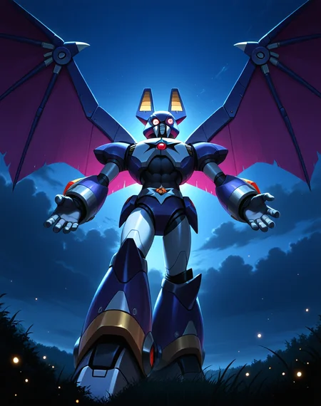 <lora:Dark_Necrobat_(Mega_Man_X)_(Illustrious)_(AD):1> Dark Necrobat, reploid, MMX, 
exterior, night sky with dark clouds,
male focus, intense shadows, dynamic shadows, intricate details, attention to details, gradient coloring, bright vivid colors, robot, abs, bent leg, 
BREAK very awe, masterpiece, best quality, amazing quality, very aesthetic, highres, absurdres, photographic realism, 8K CGI render, 
EZRealPONYXL, zPDXL, Smooth Quality, lazynsfw,