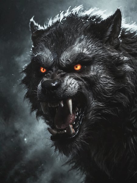 Cartoon angry werewolf character ,  illustration,   <lora:Desolation:0.6>