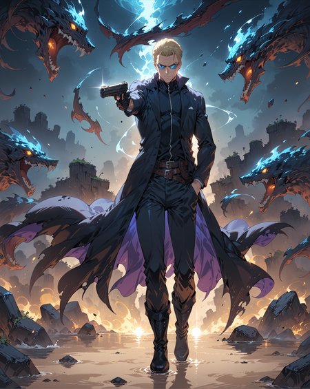 score_9, score_8_up, score_7_up, score_6_up, source_anime, rating_explicit, ah1, best quality, (masterpiece:1.4), (high quality:1.4), sharp focus, 4k, absurd resolution, <lora:albertwesker-guy-PONYv1:0.8> albertwesker, albert wesker, 1boy, solo, blonde, black gloves, sunglasses, belt, pants, black coat, black pants, looking at viewer, toned, athletic, fit, slicked back hair, black turtleneck, zipper, mature male, (graphene textured clothes), black boots, (Forsaken, spectral shipwreck on a haunted shoreline, visited by lost souls), bad-hands-5, ((A tempting smile with eyes narrowed and lips curved upwards expression)), <lora:xl_more_art-full_v1:0.4>, <lora:shinyskin2:0.3> glistening skin, <lora:aesthetic_anime_v1s:0.4>, <lora:Expressive_H:0.4> Expressiveh, <lora:hairdetailpxl:0.4> hairdetailpxl, <lora:EpicF4nta5yXL:0.4>, <lora:detailxl:0.4> detailxl, <lora:Fant5yP0ny:0.4>, (focused, intense glare), slit pupils, short hair, (blue eyes), <lora:YusufDikecGunPose_pdxl_Incrs_v1:0.8> holding weapon, holding gun, handgun, hand in pocket, aiming, full body, illustration, Volumetric_Lighting, ultra-detailed, very aesthetic, intricate details, absurdres, 8k, masterpiece, best_quality,