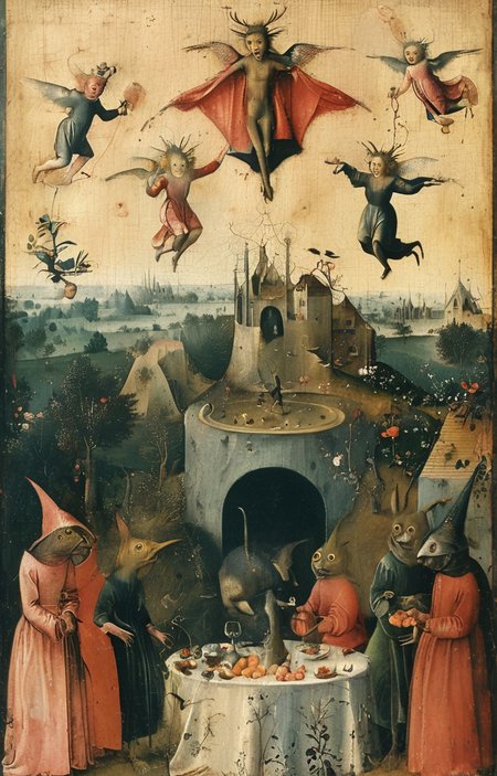 masterpiece,best quality,<lora:tbh189-sdxl:0.9>,illustration,style of Hieronymus Bosch