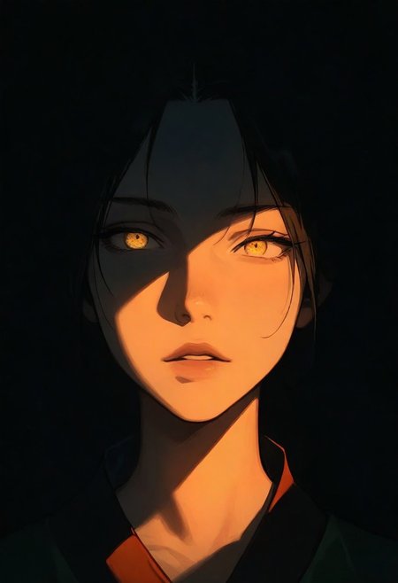 1girl, Tung-Na (Avatar: The Last Airbender), solo, dark, light, masterpiece, best quality, very aesthetic, close up,  parted lips