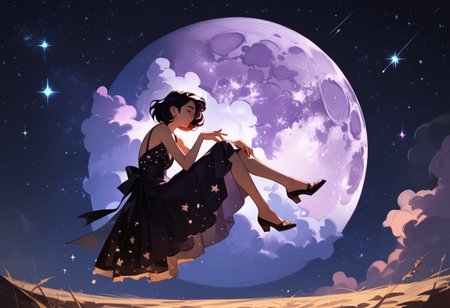 score_9, score_8_up, score_7_up, score_6_up, 1girl, ethereal, rated_safe, full body, floating, celestial beauty, fetal position, slinky night gown made of cosmic dust, swirling clouds of dark matter enfold her,  cosmic background,trippy pink stars, shooting stars