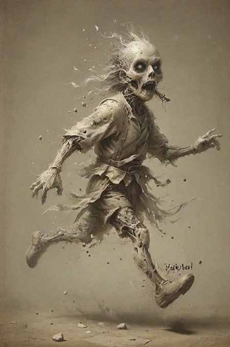 run you fool! , <lora:Emergence:0.5>, <lora:Street_Art:0.6>, <lora:ral-dissolve:0.8>,  <lora:SDXL - Style - EldritchRomanceIllustration1.3.1:0.4>, <lora:- SDXL - vanta-black_contrast_V3.0:0.2> <lora:20240322-1711051399194:0.4>  <lora:SDXL - Style - pixel_art_3drender:0.7> <lora:Fantasy_Monsters_XL:0.4>
