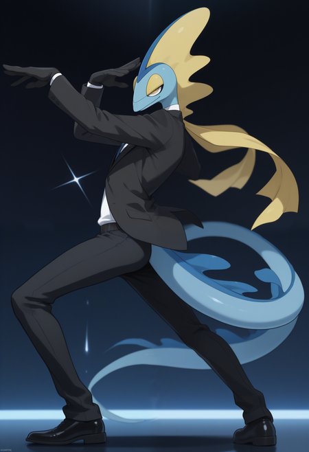 masterpiece,best quality,amazing quality, 1boy, solo,1nt3l30n, pokemon (creature), bara, black suit, cool pose,