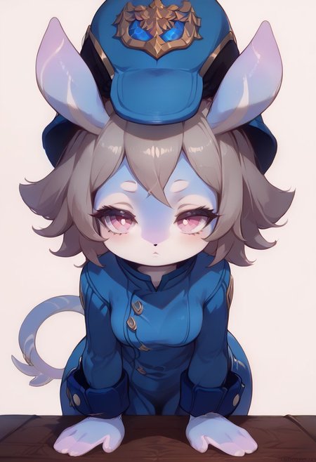 score_9, score_8_up, score_8, (medium breasts), (skinny:1.2), Expressiveh, cute, eyelashes, firm breasts, petite girl, small body, rating_questionable, pretty girl, vivid colors, BREAK
<lora:MelusineV4SDXL:1>, 1girl, solo, medium breasts, melusine, blue skin, purple skin, smooth skin, grey hair, pink eyes, straight ears, thin tail, police uniform, closed blue jacket, blue helmet, standing, leaning forward, hands on table, bored, looking at viewer, shortstack BREAK
BREAK
simple background
