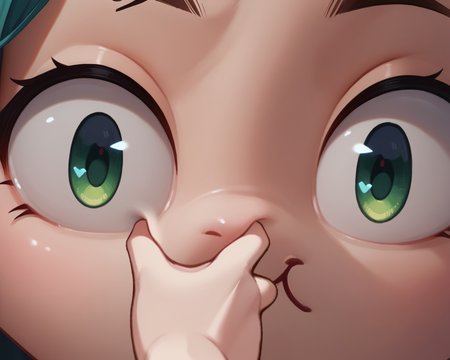 score_9, score_8_up, score_7_up, score_6_up, source_anime, BREAK, (grabbing pupil:1.3), (huge face:1.3), pov, tiny hand, funny, meme, (close up:1), (size difference:1.3), girl face, <lora:sppovCheekGrabbingmemeXLPony:0.8>