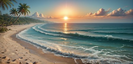 PonyXLV6_Scores, zPDXL, (ultra realistic, 32k, masterpiece:1.2), d3t41l3d, 
sunrise over a tropical white sand beach
<lora:d3t41l3dXLP:0.8> <lora:add-detail-xl:1.4>