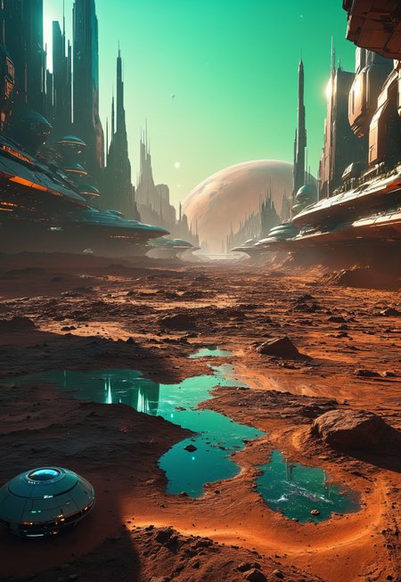 TOKx-twitterxxx x-twitter (19)TOKx-twitterxxx "Create a futuristic cityscape on Mars, with sleek, metallic buildings rising from the red Martian soil, bathed in the warm glow of the setting sun. In the sky, a massive exoplanet resembling Earth hovers, its blue and green surface shining against the cosmic background. The city is filled with advanced technology, glowing streets, and hovering vehicles. Prominently in the sky, a massive glowing X (the X-Twitter logo) floats above the city, casting a subtle blue glow on the structures below. The scene is hyperrealistic, capturing the textures of the Martian surface, the futuristic architecture, and the ethereal presence of Earth in the distant sky."
 (8k uhd:1,4)
 <lora:add-detail-xl:1>
 <lora:Dynamic Poses:1>