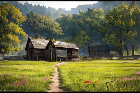 (otherworldly), highly insanely detailed, masterpiece, top quality, best quality, highres, 4k, 8k, RAW photo, (very aesthetic, beautiful and aesthetic), farm, fields, barn, fence, fantfa, <lora:FantasyFarm-10:0.6>, 
1girl, 
(ginger hair ), 
(dark background),âââ