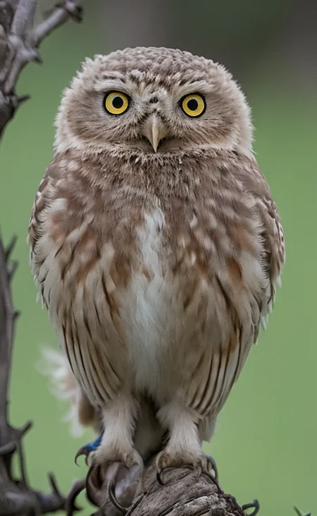 一只纵纹腹小鸮  Athene noctua