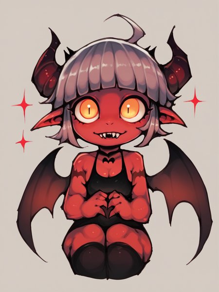 score_9, score_8_up, score_7_up, score_6_up, score_5_up,   <lora:w0rmb0yXLP:1> w0rmb0y, 1girl, solo, cute, demon wings, demon horns,