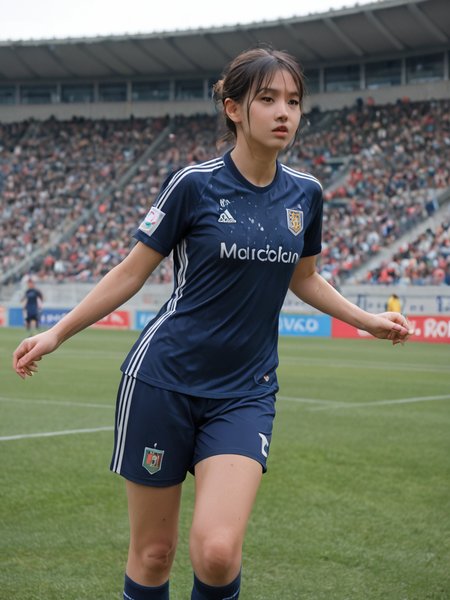 score_9, score_8_up, score_7_up, score_6_up,  source anime, pose, shiny oild wet skin,
face, 1girl, bsoccer uniform, soccer, stadium, 
 <lora:soccer uniform_pony_V1.1:0.75>