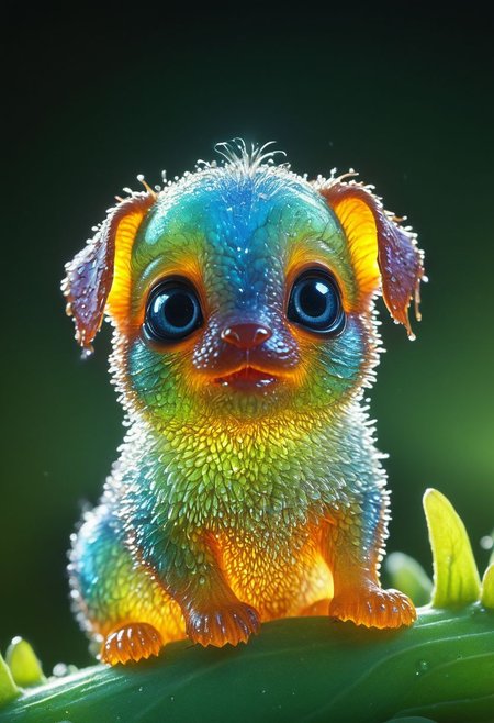(Micro puppy), cute,  ultra detailed macro photography by miki asai, wildlife photography, phosphorescent, cute animal, a housed mystical stunning (Micro puppy),  soft lighting, breathtaking, highly detailed, award-winning,  cinematic still shot,  kodachrome, uhd, canon eos
