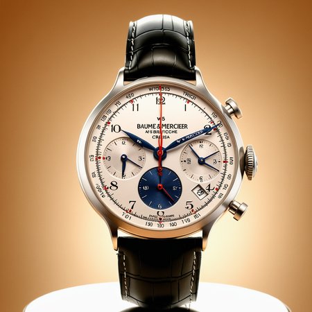 <lora:W4tch35_05XL-final:1>,an advertising photograph of a beautiful (W4tch35:1.2) as a (baume & mercier:1.3) watch,on a watch stand,with detailed movement,medium shot,tilt shift,bokhe,8k wallpaper,masterpiece,photorealistic,HDR UHD,high contrast,hyper realistic,volumetric lighting,