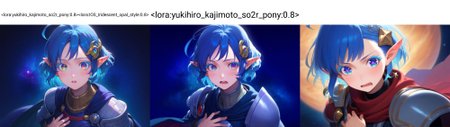 score_9, score_8_up, score_7_up, score_6_up,
star ocean, 1girl, rena lanford, ahoge, armor, [blue:opal:0.5] eyes, blue hair, cape, hair ornament, pleated skirt, pointy ears, short hair, beautiful detailed eyes, jirai kei, colored eyelashes, :o, shocked, hand on chest, blush, cute,
from above, upper body, (close-up:1.4), space, star \(sky\), spiral galaxy, official wallpaper, backlighting,
<lora:yukihiro_kajimoto_so2r_pony:0.8><lora:IOS_Iridescent_opal_style:0.8>