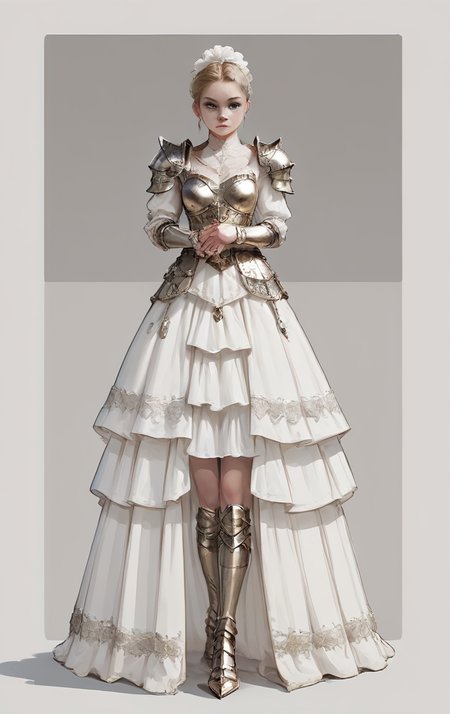 score_9, score_8_up, score_7_up, score_6_up, score_5_up, score_4_up,
 <lora:OverDesignedGirls:.7>
1 girl, dress, armor, warrior