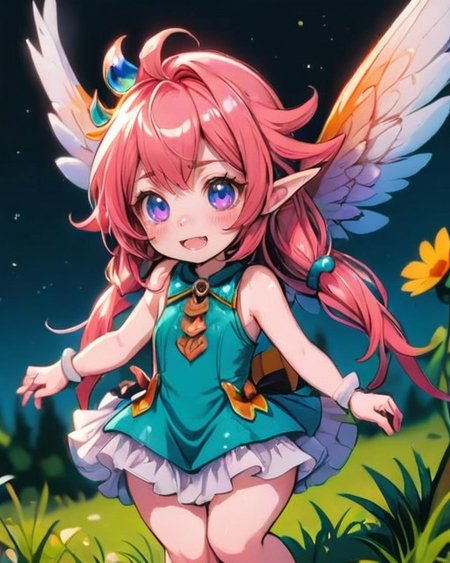<lora:EnvyMonsterGirlXL01:1.2> portrait of a sexy (gnome, tiny, mischievous humanoid creature, 1 to 2 feet tall, meadows, playful, curious, delicate wings, flitting throught the air, fanatasy ((monster-girl))) <lora:neg4all_bdsqlsz_xl_V9:0.7> <lora:detailed_notrigger:0.7> <lora:EnvyCuteSliderXL01:1.7>