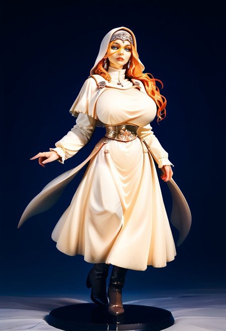 safe_pos, absurdres, hires, score_9, score_8_up, score_7_up, painterly, faux traditional media, renaissance, (full body, from the front), no helmet, European woman, tall and muscular, standing proud, Spanish musketeer with ornate breastplate, large claymore on her back, (late medieval European city background),Elysium, (huge breasts)