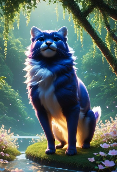 cartoon_furry, score_9, score_8_up, score_7_up, 
rating_safe
hyperdetailed, hyperrealistic, 8k, high quality, hi res, best quality, high quality, absurd res, natural lighting, intricate, soft warm lighting, source_anime,
scenario,   a countryside with rectangular plots of land cultivated with lavender, prevailing colors purple, green and all their shades, presence of an old water mill powered by a small river, dirt road, trees on the sides,
