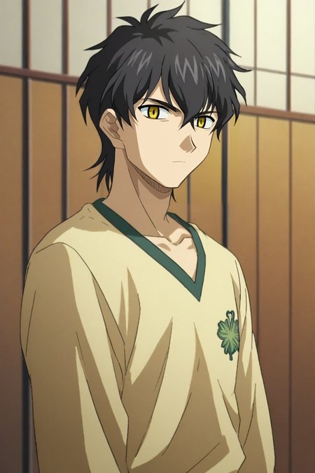 zPDXL, score_9, score_8_up, score_7_up, source_anime, rating_safe, intricate details, looking at viewer, depth of field, 1boy, male focus, <lora:yuno_black_clover_pony:0.56>, yuno_black_clover, black hair, yellow eyes, short hair, hair between eyes, solo, wide angle, wide shot, cowboy shot, niagara falls, dark, yoga, expressionless, <lora:fsn_style_pony:1.18>, fsn_style, , <lora:sdxl_lightning_8step_lora:1>