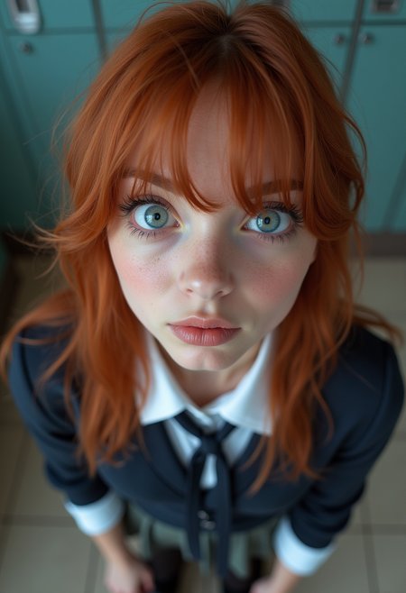instagram photo,school uniform, closeup face photo of 20 y.o Chloe ,multicolored hair, (clevage:0.4),((bra removal)),
big eyes, pale skin, hard shadows, cowboy shot,russian, satchel,short school skirt,  long eyelashes, school briefcase on the background, clevage, medium breast, heterochromia,playful look,

