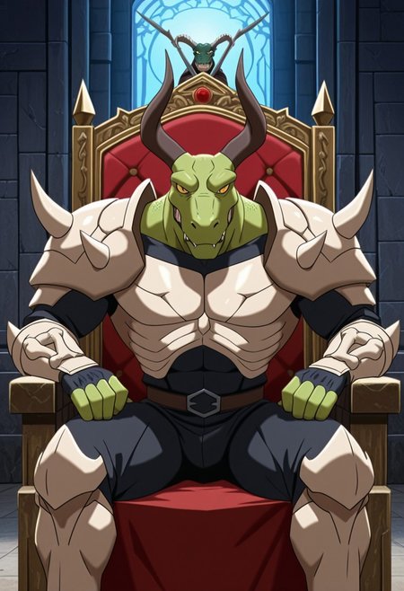 MASTERPIECE, AMAZING QUALITY, HM2K, 1BOY, REPTILE, HORNS, BONE ARMOR, THRONE