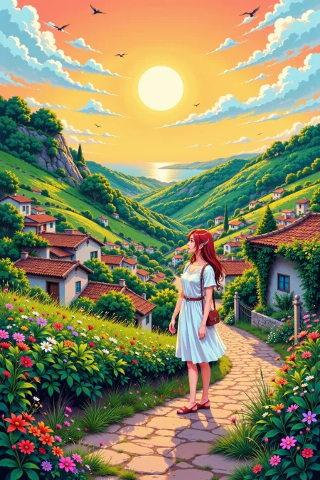 Portuguese beautiful  anime landscape, early morning, woman, very intricate, very detailed, sharp, bright, colorful, <lora:Hand v2:0.5> <lora:Anti-Blur:1><lora:Insane Detail Slider:0.25>  <lora:flux.1_lora_flyway_Epic-detail_v2:0.3> <lora:fluxenhancer:0.25> <lora:ROWER:0.6> <lora:flux-charmer-v1-1:0.4><lora:Vibrantly_Sharp_style_v.5:0.4> <lora:ck-Neon-Retrowave:0.4> ck-rw, in the style of ck-rw, <lora:Neurocore Anime Cyberpunk v2.0:0.8> <lora:neon-cyberpunk-alla-prima:0.4> mad-llprm
