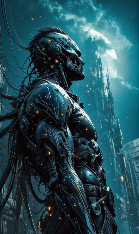 from below, with markings,  at night, edgy enough for a metal album cover, dynamic,  <lora:- iLL - the_edgy_mech_V2.0-step000013500:0.4>, <lora:- iLL - master_of_slob_omnom_V1.0-step00011500:.8>    <lora:noobai_vpred_1_blending_v1:0.8>  <lora:Far_Future_Sketch_Illustrious__Pony:0.8>