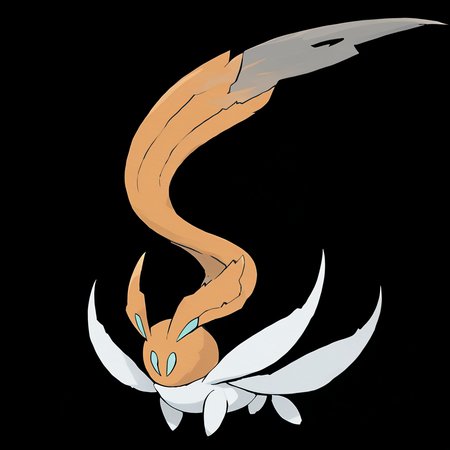 <lora:pokemon_pony_xl:1>, watercolor creature art like pokemon, Type: Water, Type: Ghost, Egg Group: Bug, is a pokemon creature that A single Indigo feather adorns its head, a symbol of its rank within the social hierarchy,The animal's tail is tipped with a Orange brush that it uses to leave Bug markings on the ground,It has a series of Orange bands around its legs that store kinetic energy for bursts of speed,The creature's breath is a Gray fog, enveloping it in a veil that obscures its form from predators,It is a wanderer of the paths unseen, a traveler of the roads that wind through shadow and light, guided by a yellow (orange:0.8) star score_9, score_8_up, score_7_up, score_6_up, score_5_up, score_4_up.  Simple black background, (Masterpiece:1.3) (best quality:1.2) (high quality:1.1)