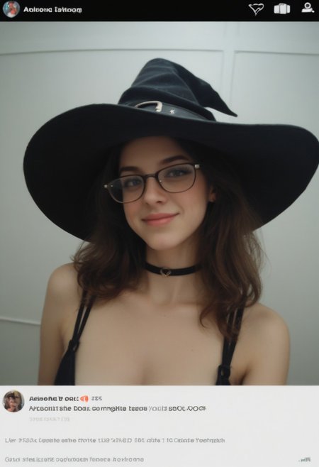 score_9, score_8_up, score_7_up,amateur, reddit, polaroid photography, 1girl, glasses, 
breasts,(((pointy witch hat))), sexy witch costume, dynamic sexy pose
BREAK 
dramatic angle, unique perspective, unique angle,