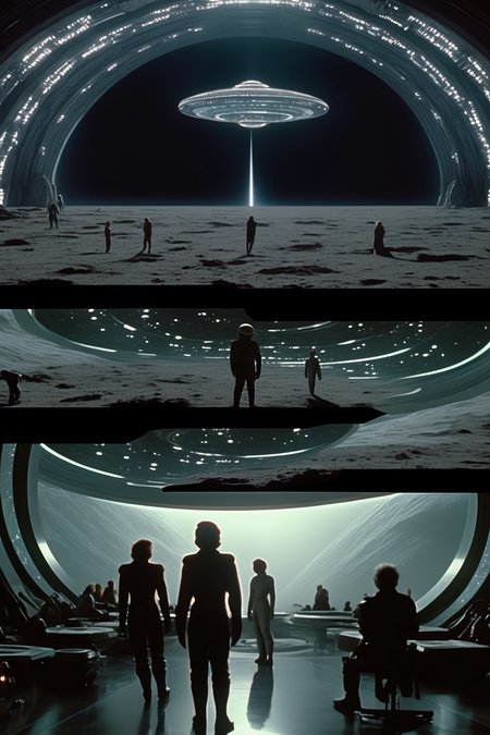 <lora:Director Ridley Scott style:1>Director Ridley Scott style - Film still from  "2101" being made with all of the special effects available in 2020 to depict 2101, cinematic, dramatic, inner space, outer space, transformation, enlightened states of being, higher states, metaphysical, breathtaking, outer space, space anomaly, large sapce-based starship headquarters, existential human questions, iconic