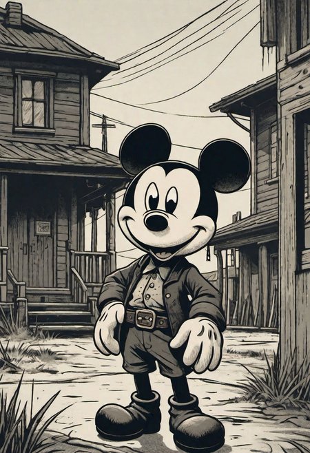 Mickey Mouse is in a poorly traveled suburb, RDR2,