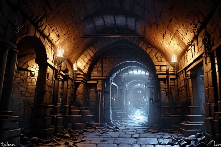 (masterpiece:1.2), (best quality,:1.2), 8k, HDR, ultra detailed, ((photorealistic)), professional light, cinematic lighting, fashion photography, ambient lighting, background, a sinister underground dungeon corridor, Darkness, <lora:Darkness-10:1>,  epiCPhoto,