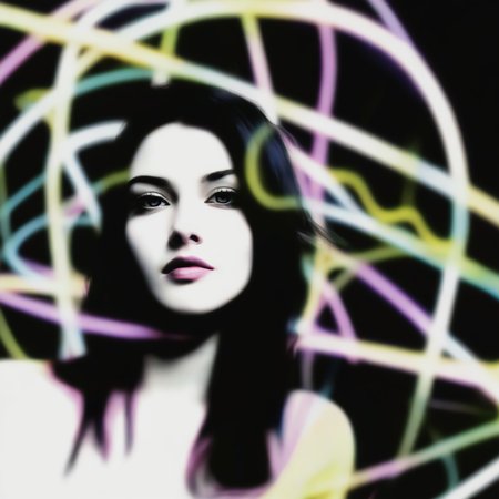 electricity, woman, circle, hair