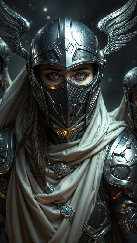 (A cinematic photography.:1.2) score_9, score_8_up, masterpiece, high-quality, a space knight, fantasy, intricate, elegant, highly detailed, lifelike, photorealistic, digital painting, concept art trending on artstation, smooth, sharp focus, in the style of john collier and alphonse mucha and jean delville, (intricate details:1.2), (Refined details:1.2), (best quality:1.2), (high resolution:1.2), highly detailed Highly detailed, hyper-realistic, soft lighting, HKMagic style