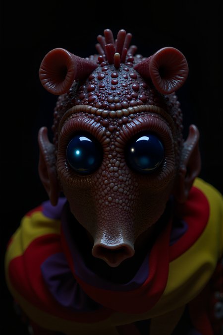 A hyper-realistic portrait, photorealistic photo close-up image of  A of Rodian alien man in a  colorful shirt (photography, high-resolution, dynamic, energetic,hyper-realistic, dramatic lighting, shallow depth of field.), detailmaximizer, MythP0rt<lora:aidmaMJ6.1-FLUX-V0.1:0.4><lora:FluxMythP0rtr4itStyle:0.4><lora:detailed_flux_ntc:2.2><lora:aidmaImageUpgrader-FLUX-V0.1:0.65><lora:RODIAN_1:1.1>